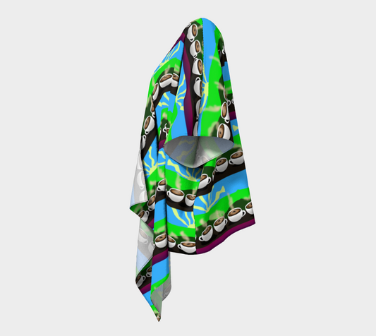 Coffee Morning Draped Kimono
