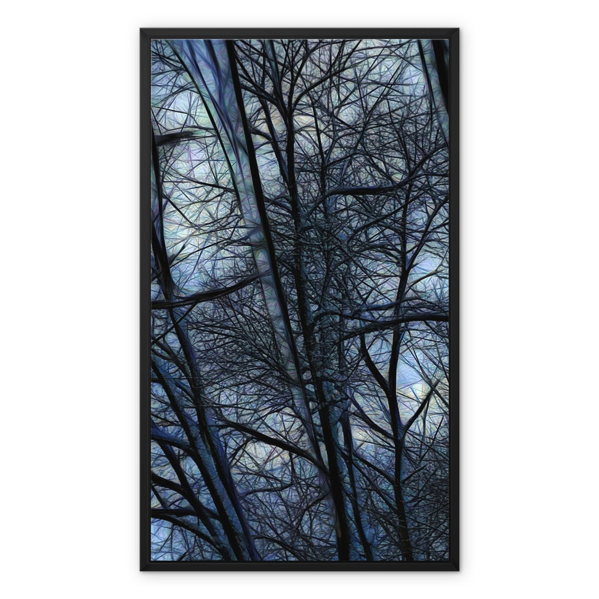 Twilight Icicles Framed Canvas