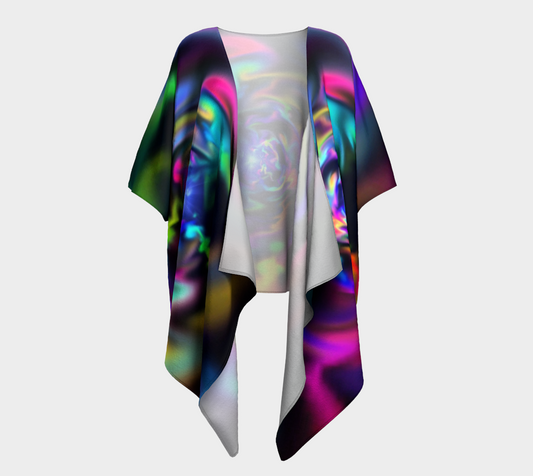 Soft Blend Color Wheel Draped Kimono