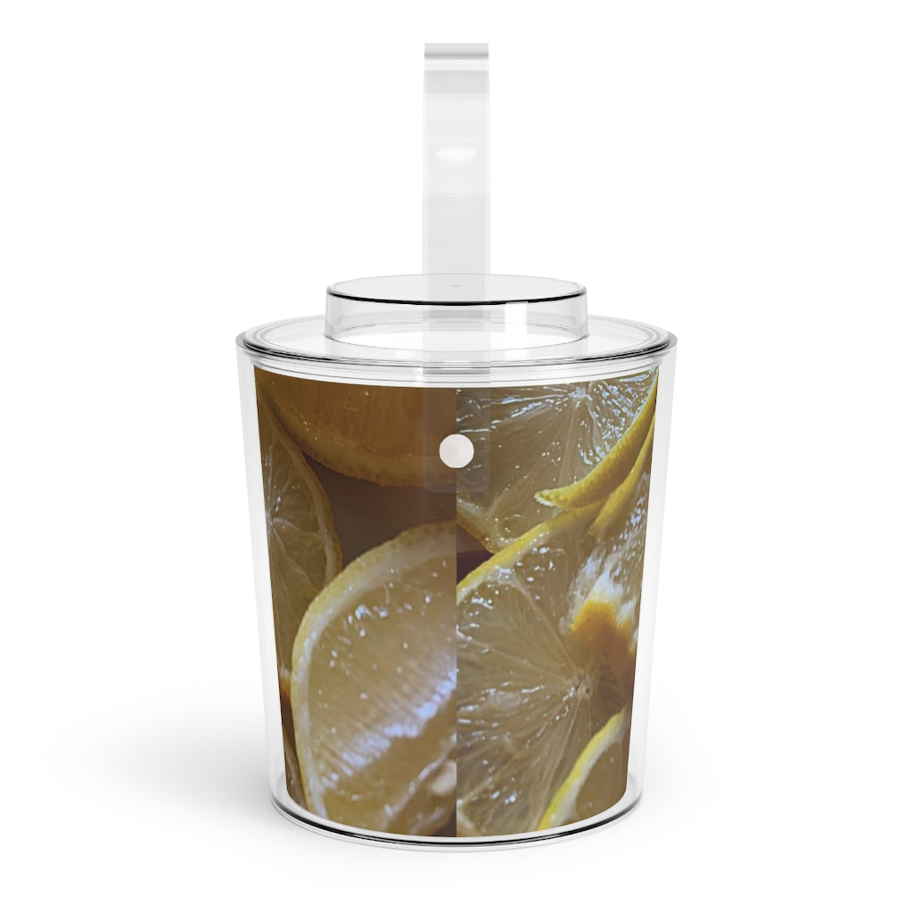Lemons Ice Bucket with Tongs