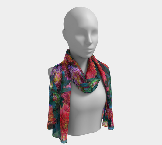 Warm Fall Mums Long Scarf