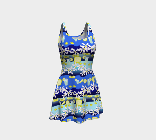 Lemonade Pattern Flare Dress