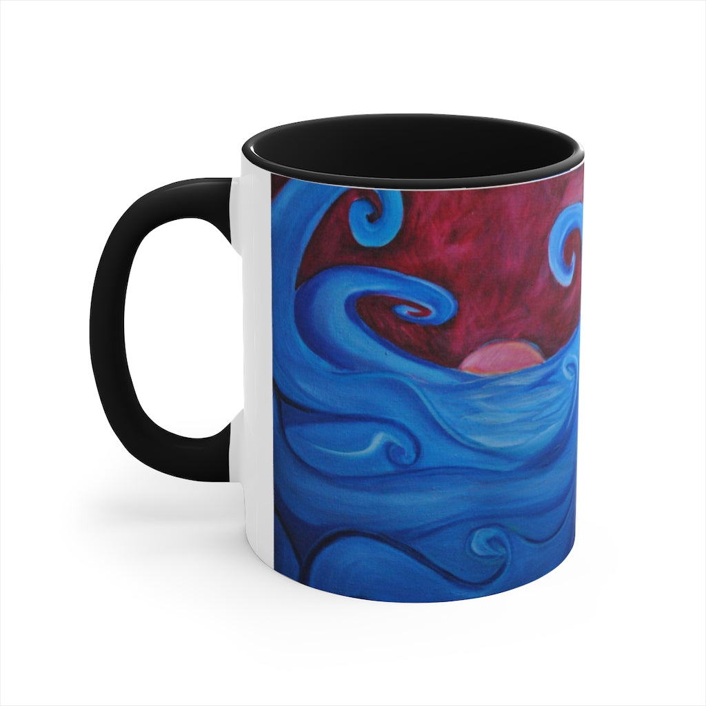 Blown Ocean Waves Accent Coffee Mug, 11oz