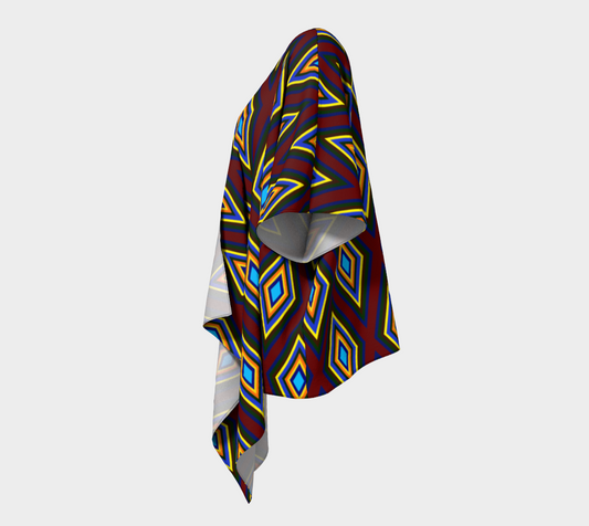 Colorful Diamonds Variation 1 Draped Kimono