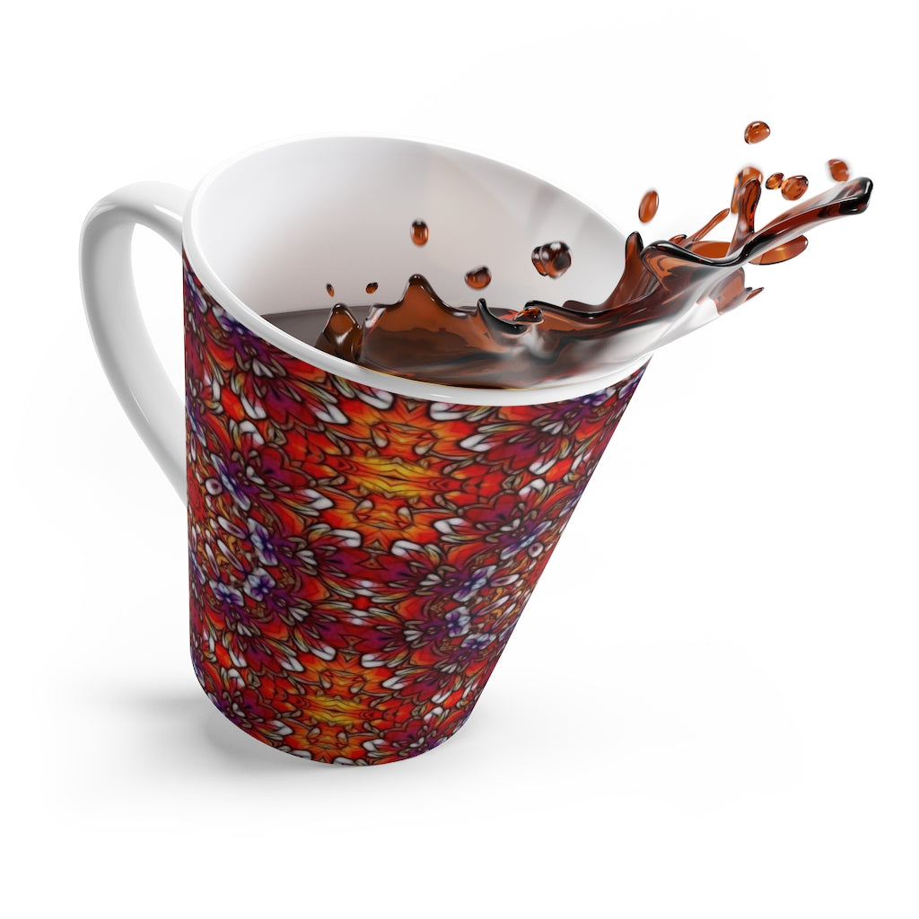 Red Orange Purple Kaleidoscope Latte mug