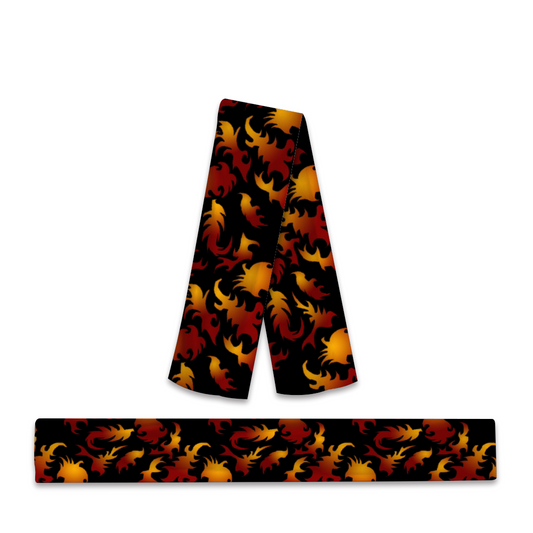 Abstract Flames Custom Crystal Velvet 63" x 10" Scarf Warm Breathable Velvet Scarf