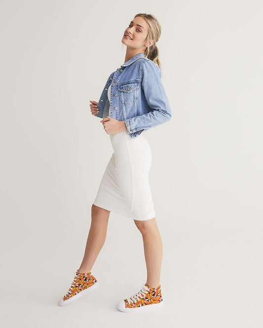 Candy Corn Pattern Women's Hightop Canvas Shoe