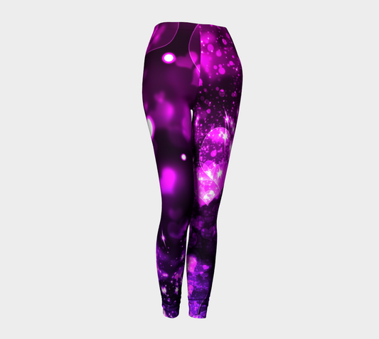 Purple Bokeh Hearts Leggings