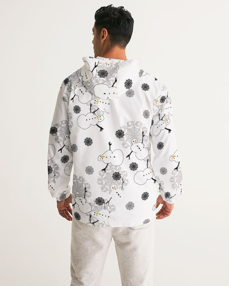 Snowman Pattern Men's Windbreaker