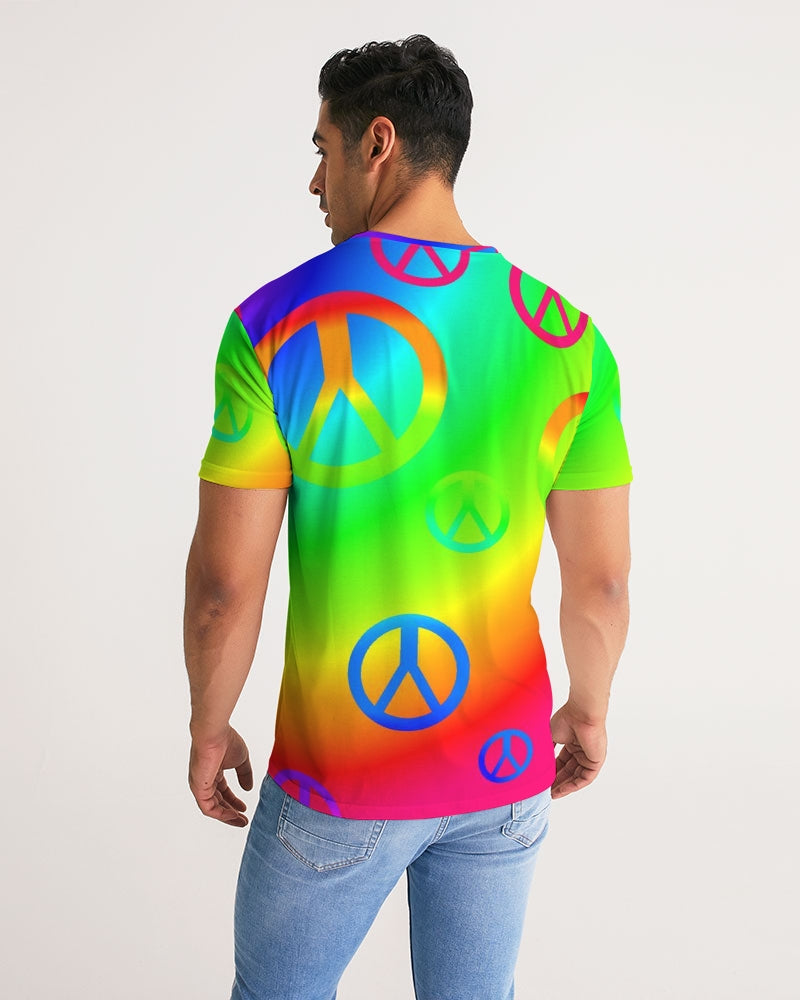 Rainbow Peace Signs Men's Tee