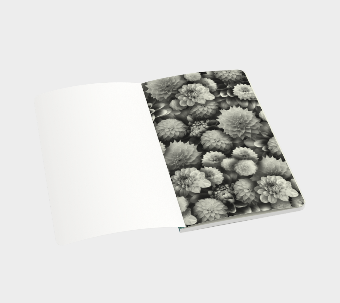 Blue Green Dahlias Notebook