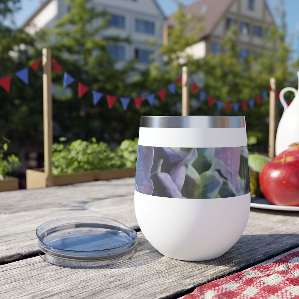 Blue and Purple Hydrangea Copper Vacuum Insulated Cup, 12oz