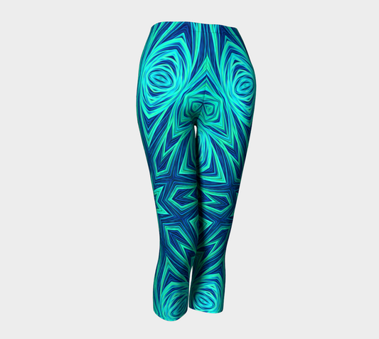 Blue Ice Kaleidoscope Capris