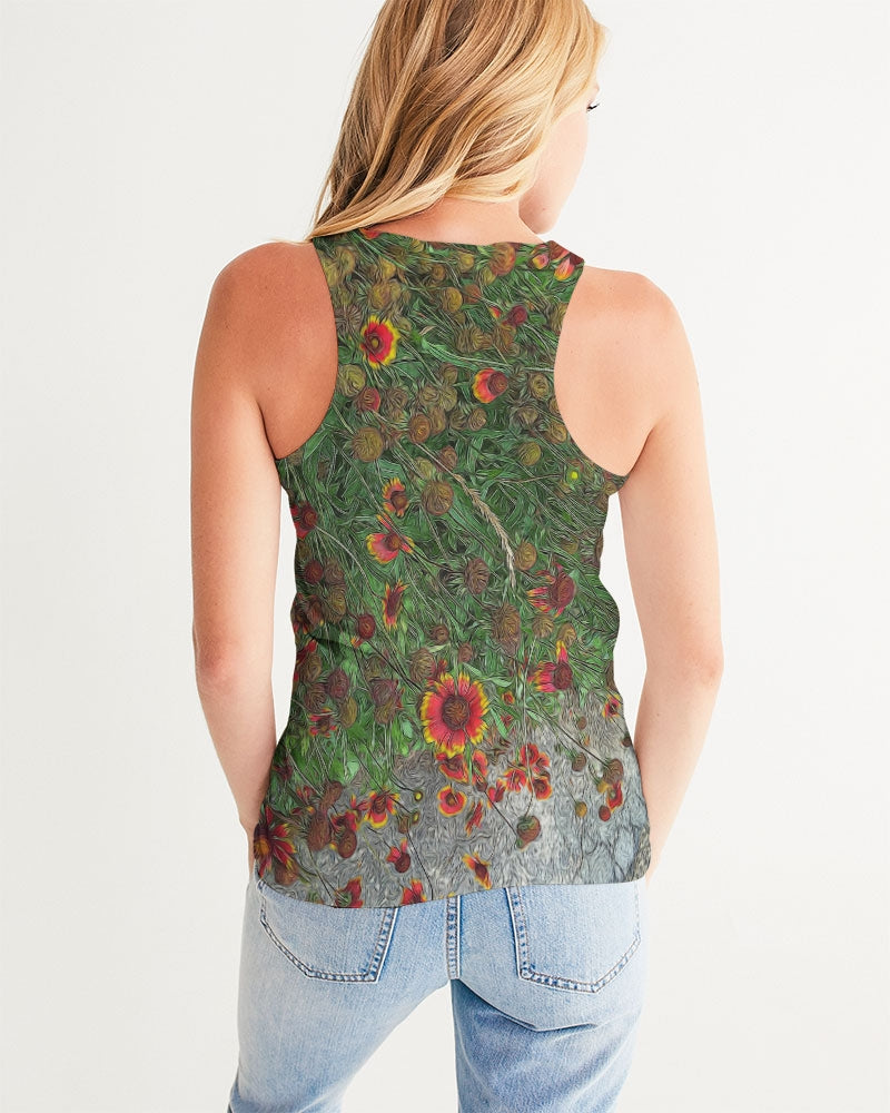 Orange Flower Garden Women's Tank
