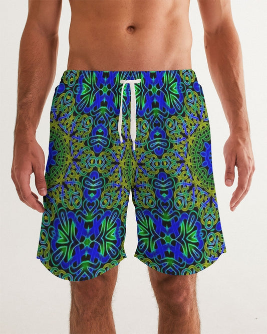 Blue Green Celtic Kaleidoscope Men's Swim Trunk