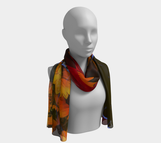 Sunflower Collage Long Scarf