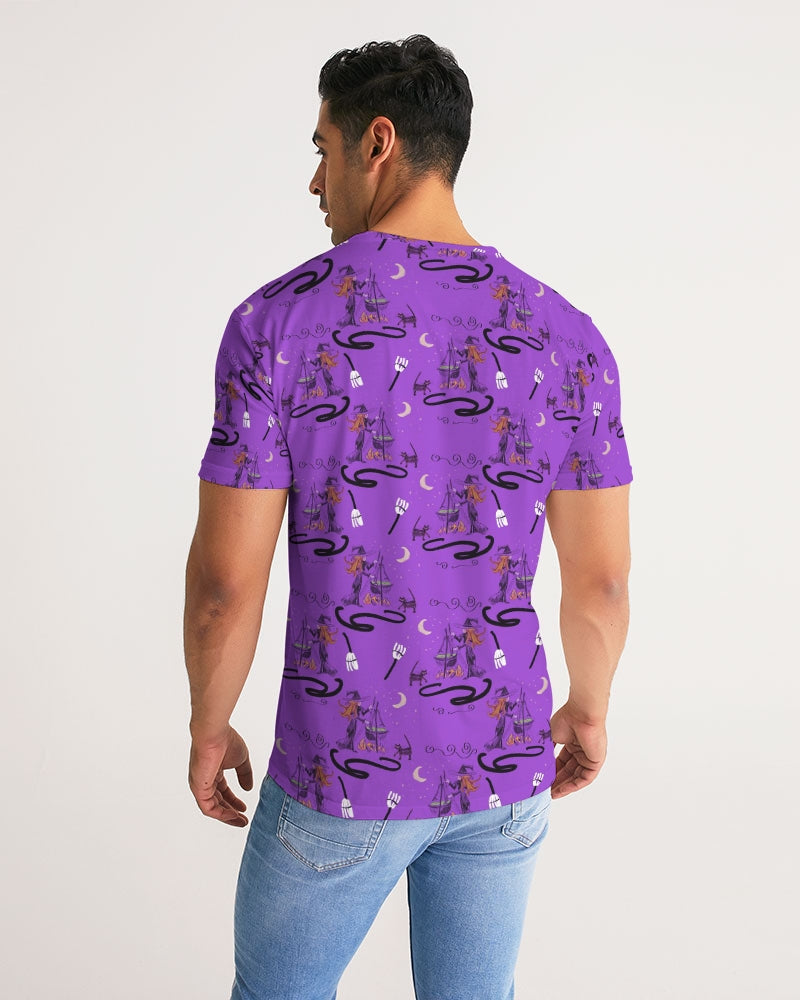 Witch Cat Cauldron Pattern Men's Tee