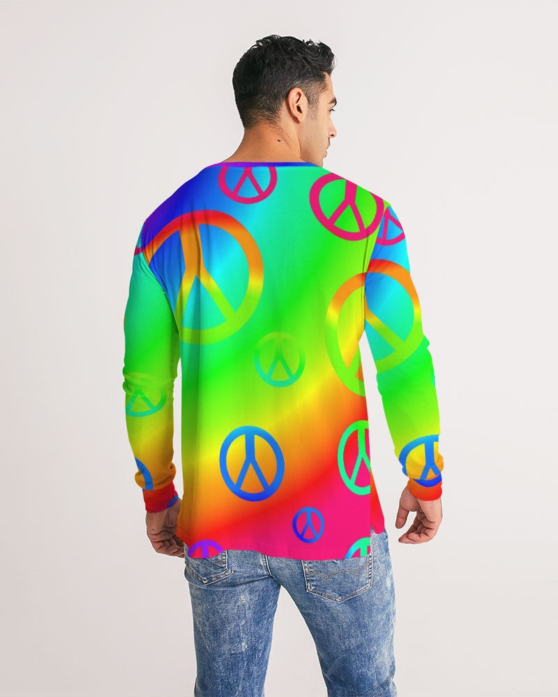 Rainbow Peace Signs Men's Long Sleeve Tee