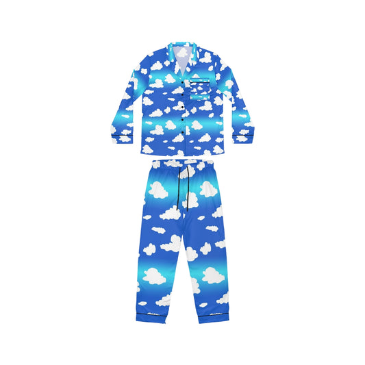 Clouds Pattern Women's Satin Pajamas (AOP)