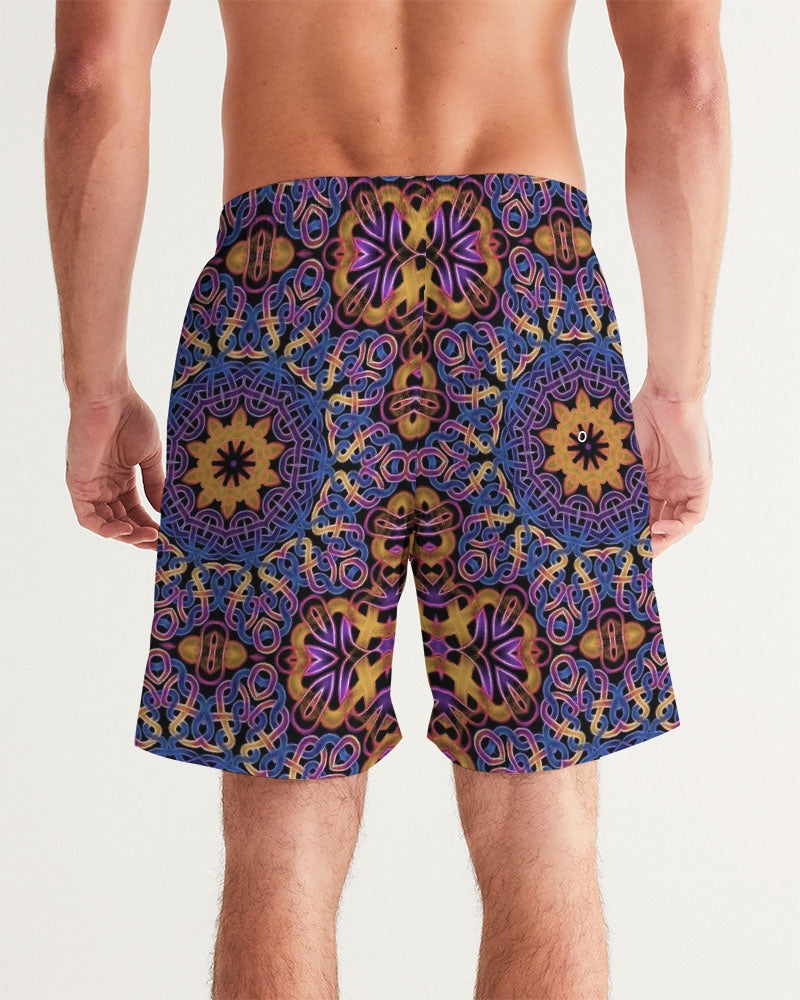 Blue Gold Celtic Kaleidoscope Men's Swim Trunk