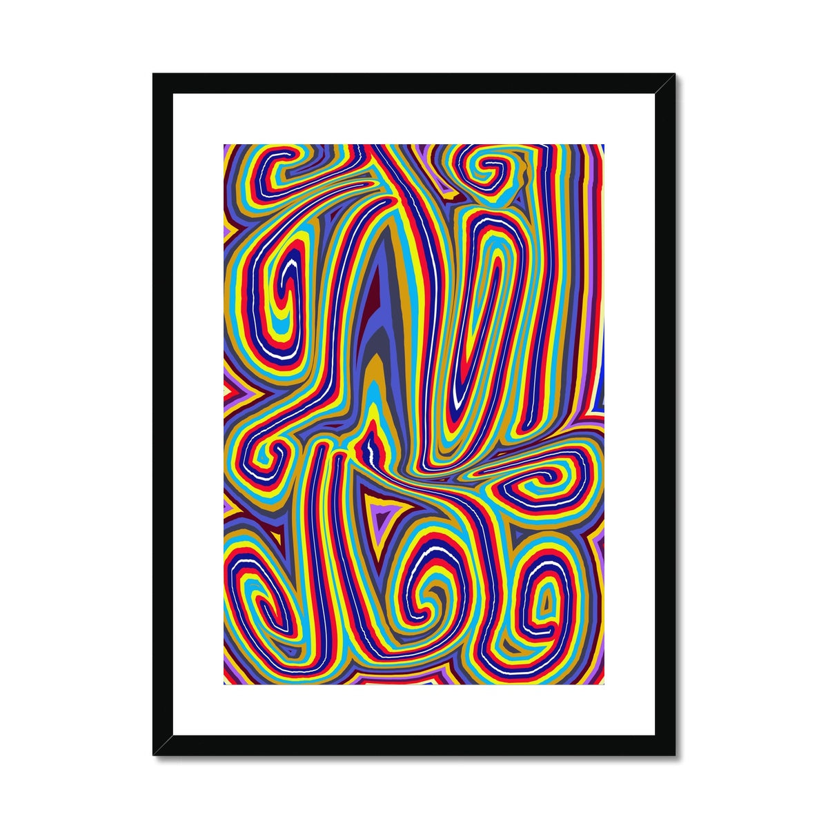 Curly Swirls Framed & Mounted Print