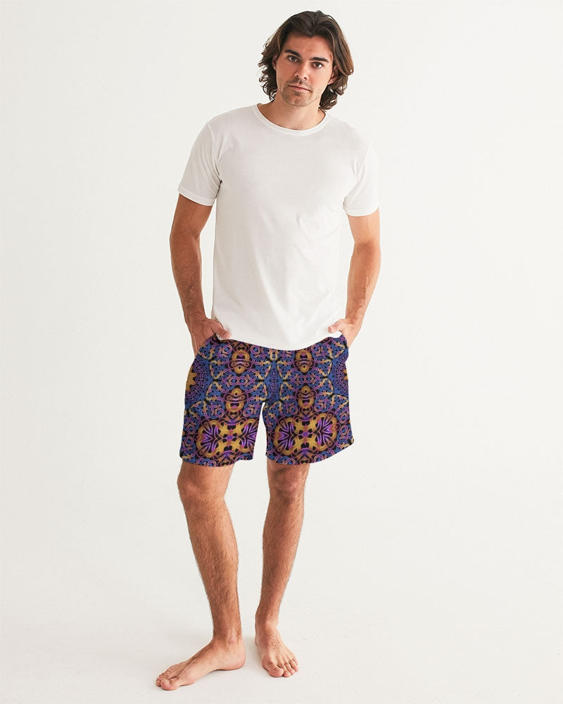 Blue Gold Celtic Kaleidoscope Men's Swim Trunk