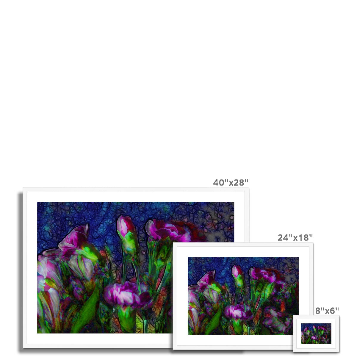 Abstract Pink Carnations Framed & Mounted Print