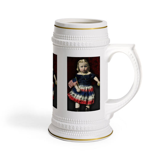 Civil War Girl With Flag Stein Mug