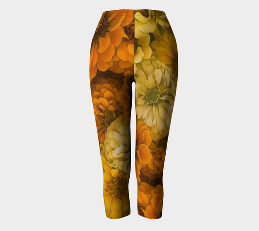 Yellow Zinnias Capris