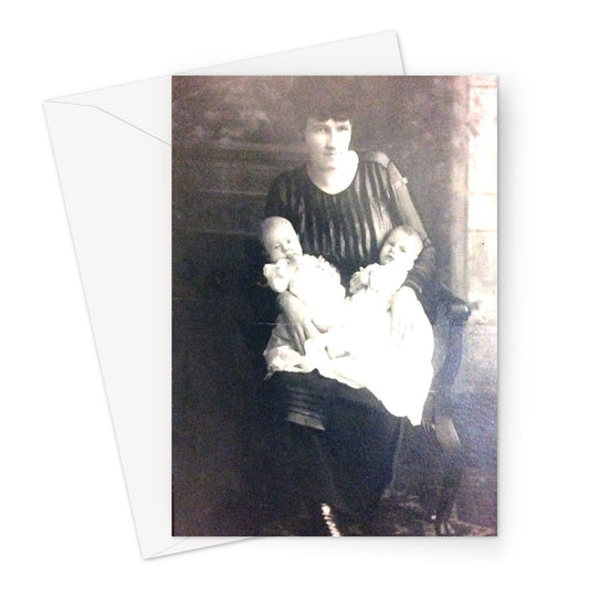 Early 1900s Mother and Twins Greeting Card