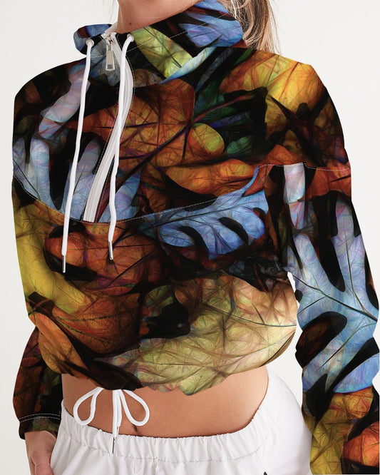 Mid October Leaves Women's Cropped Windbreaker