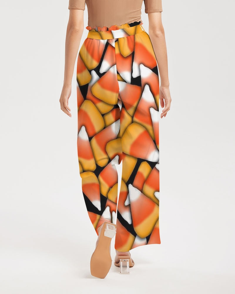 Candy Corn Pattern Women's High-Rise Wide Leg Pants