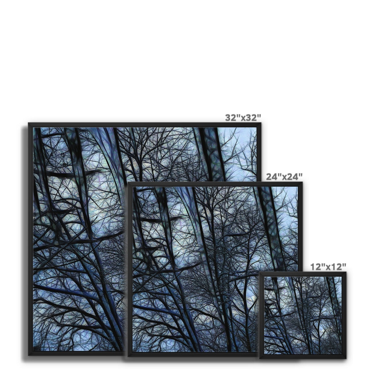 Twilight Icicles Framed Canvas