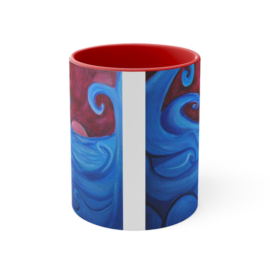 Blown Ocean Waves Accent Coffee Mug, 11oz