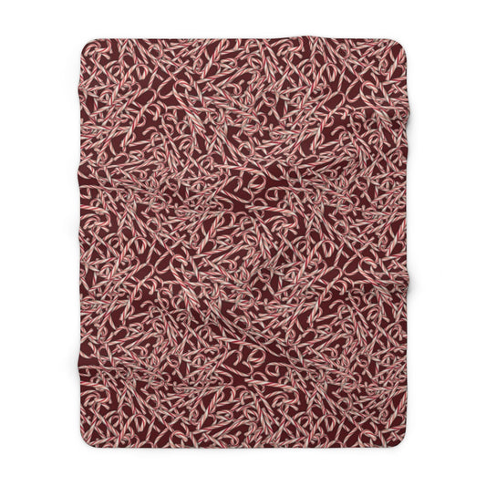 Candy Cane Pattern Sherpa Fleece Blanket