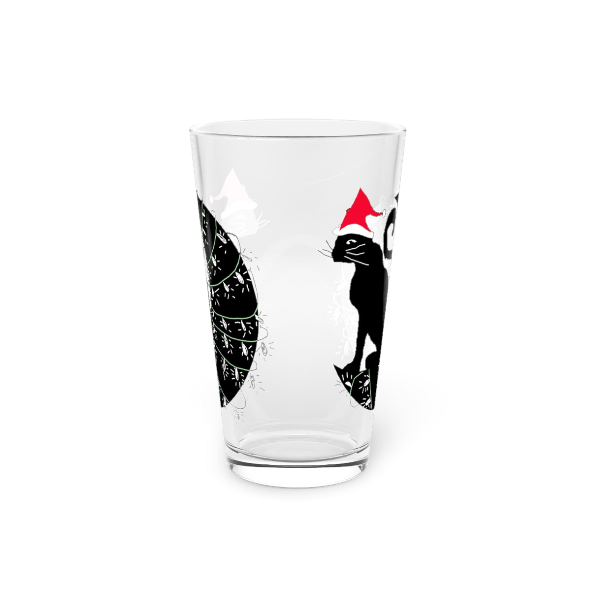 Christmas Cat On The Moon Pint Glass, 16oz