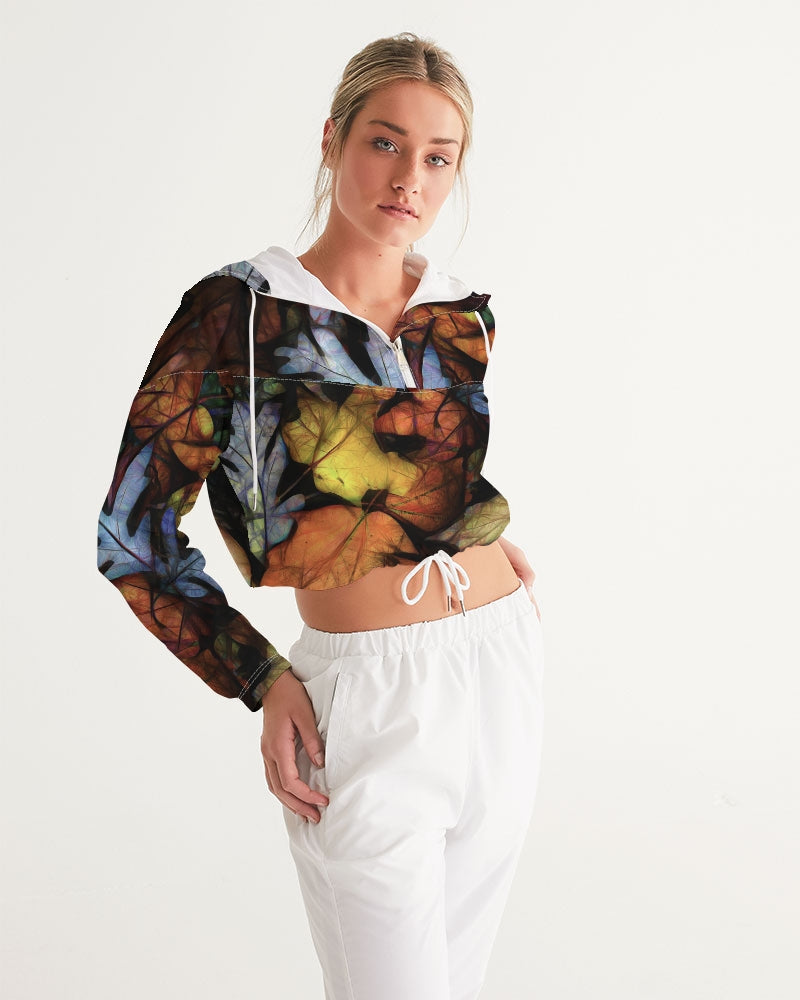 Mid October Leaves Women's Cropped Windbreaker