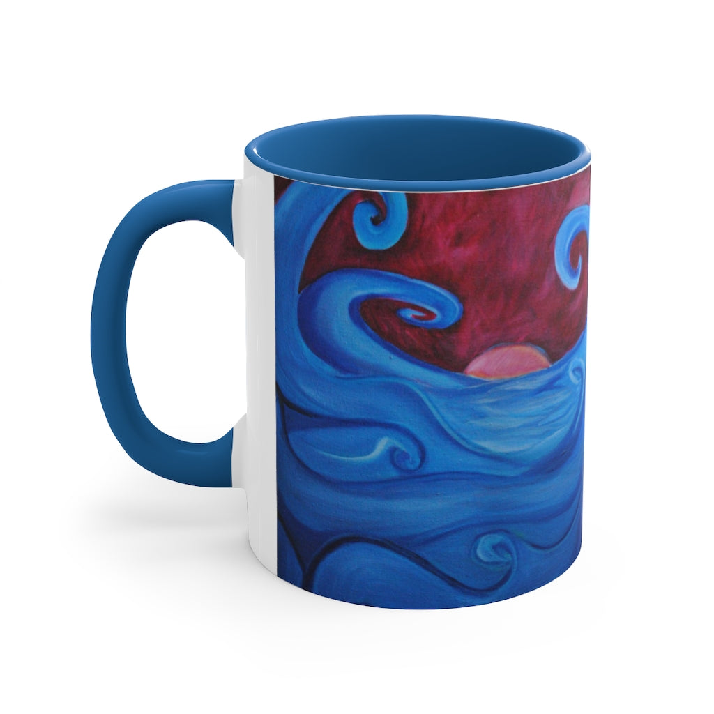 Blown Ocean Waves Accent Coffee Mug, 11oz