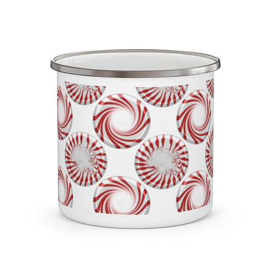 Peppermint Candy Dots Enamel Camping Mug