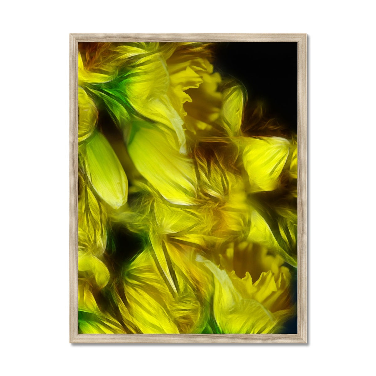 Abstract Yellow Daffodils Framed Print