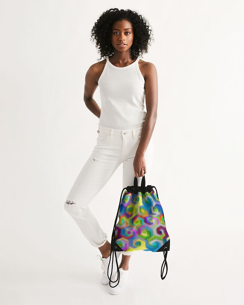 Colorful Hexagons Canvas Drawstring Bag