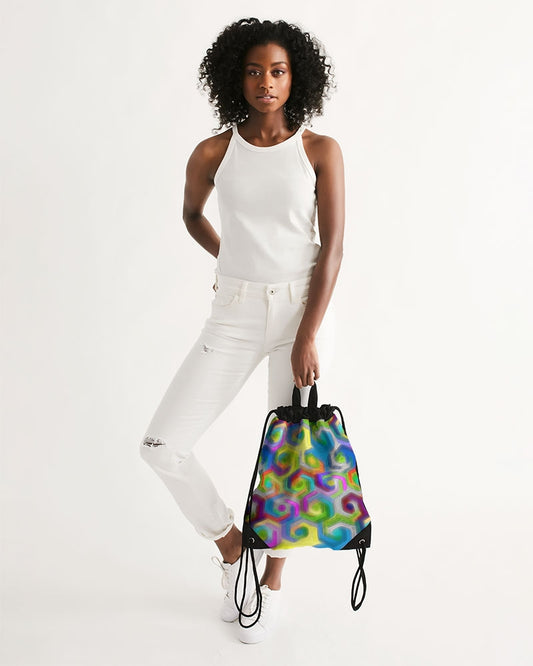 Colorful Hexagons Canvas Drawstring Bag