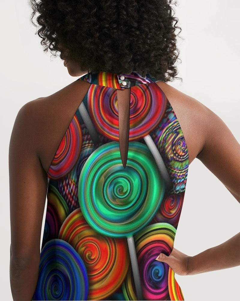 Colorful Lollipops Women's Halter Dress