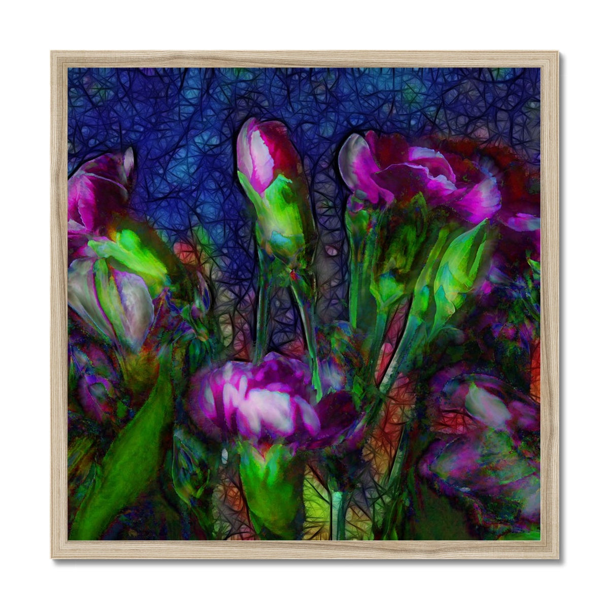 Abstract Pink Carnations Framed Print