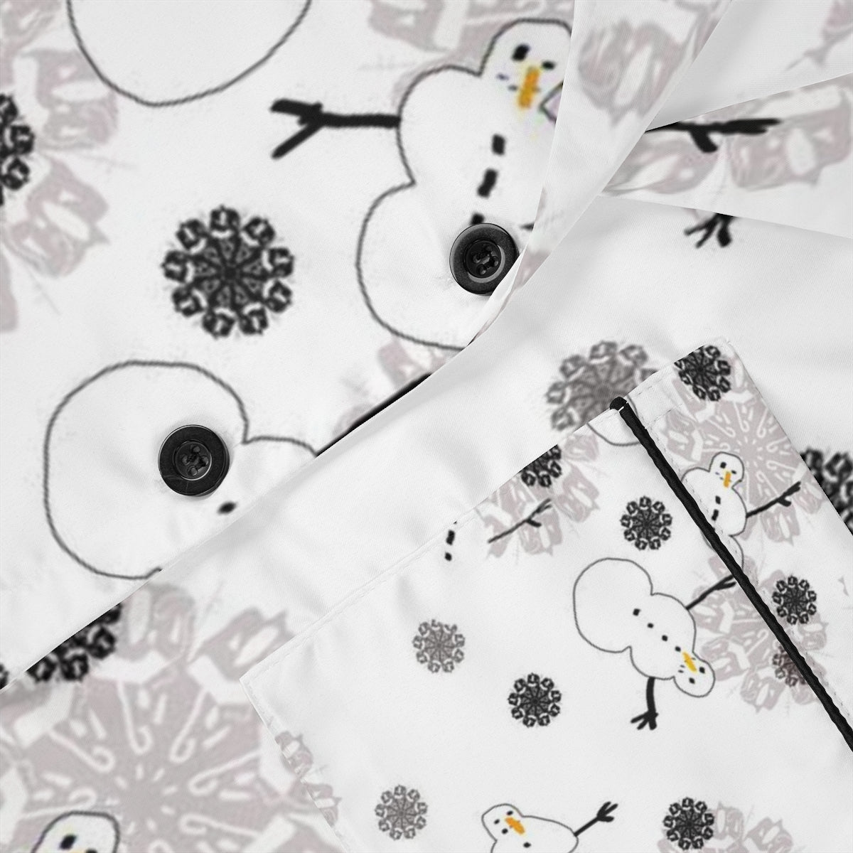 Snowman Pattern Women's Satin Pajamas (AOP)