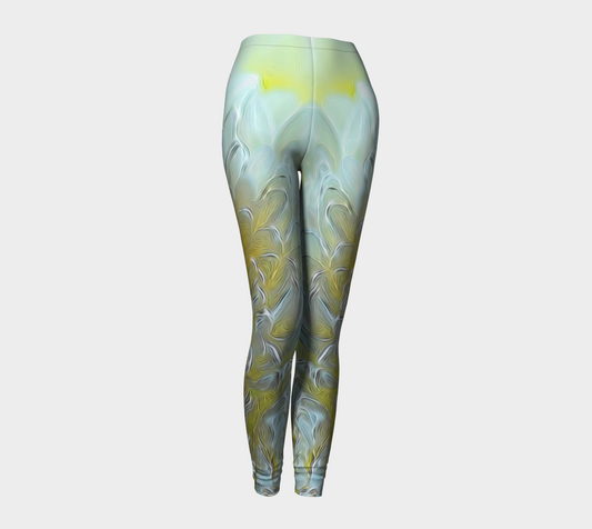 White Chrysanthemum Leggings