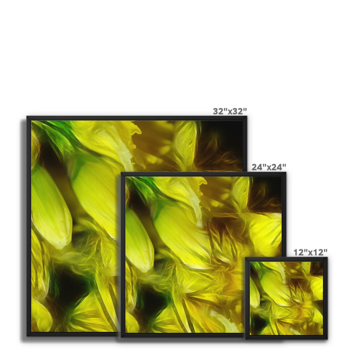 Abstract Yellow Daffodils Framed Canvas