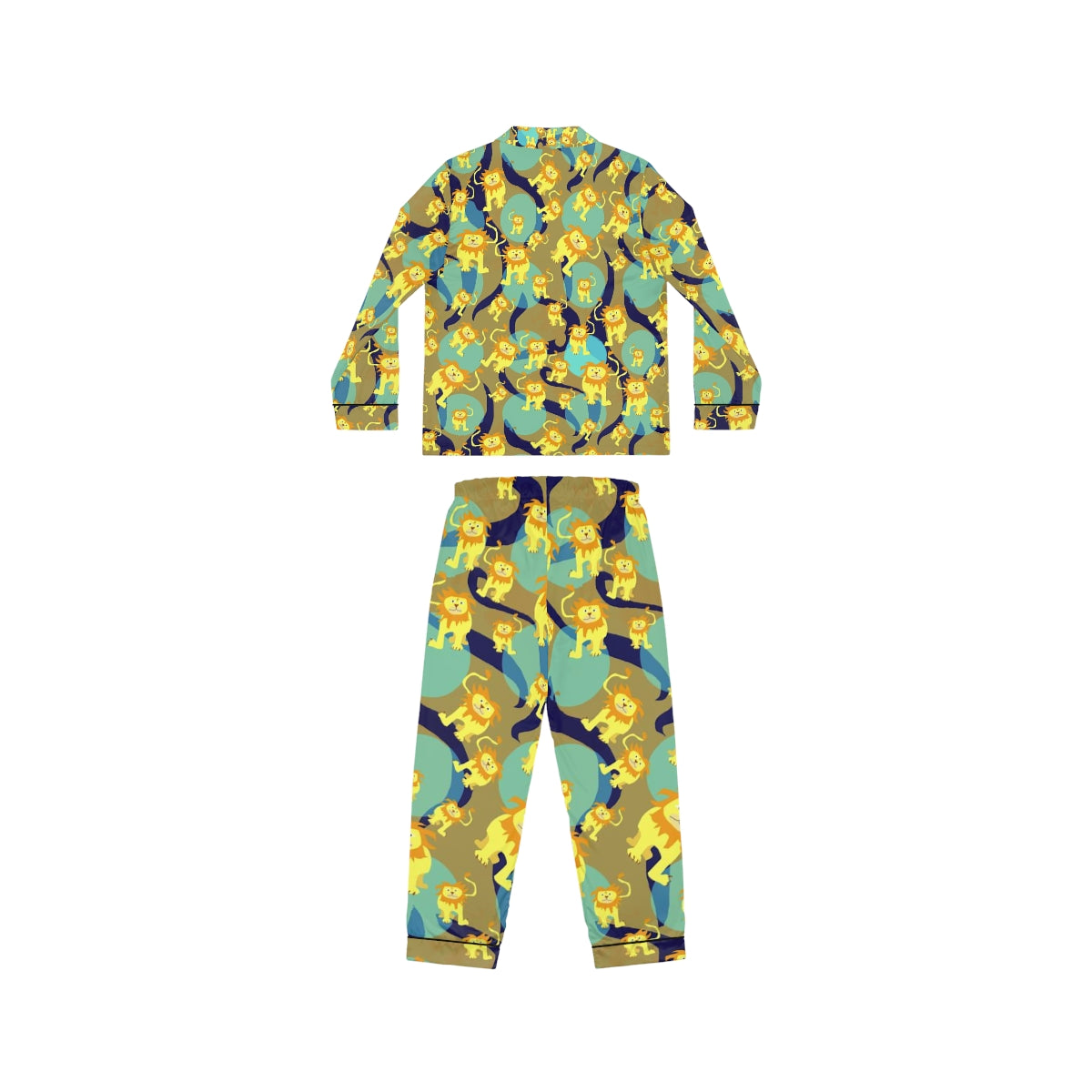 Lion Pattern Women's Satin Pajamas (AOP)