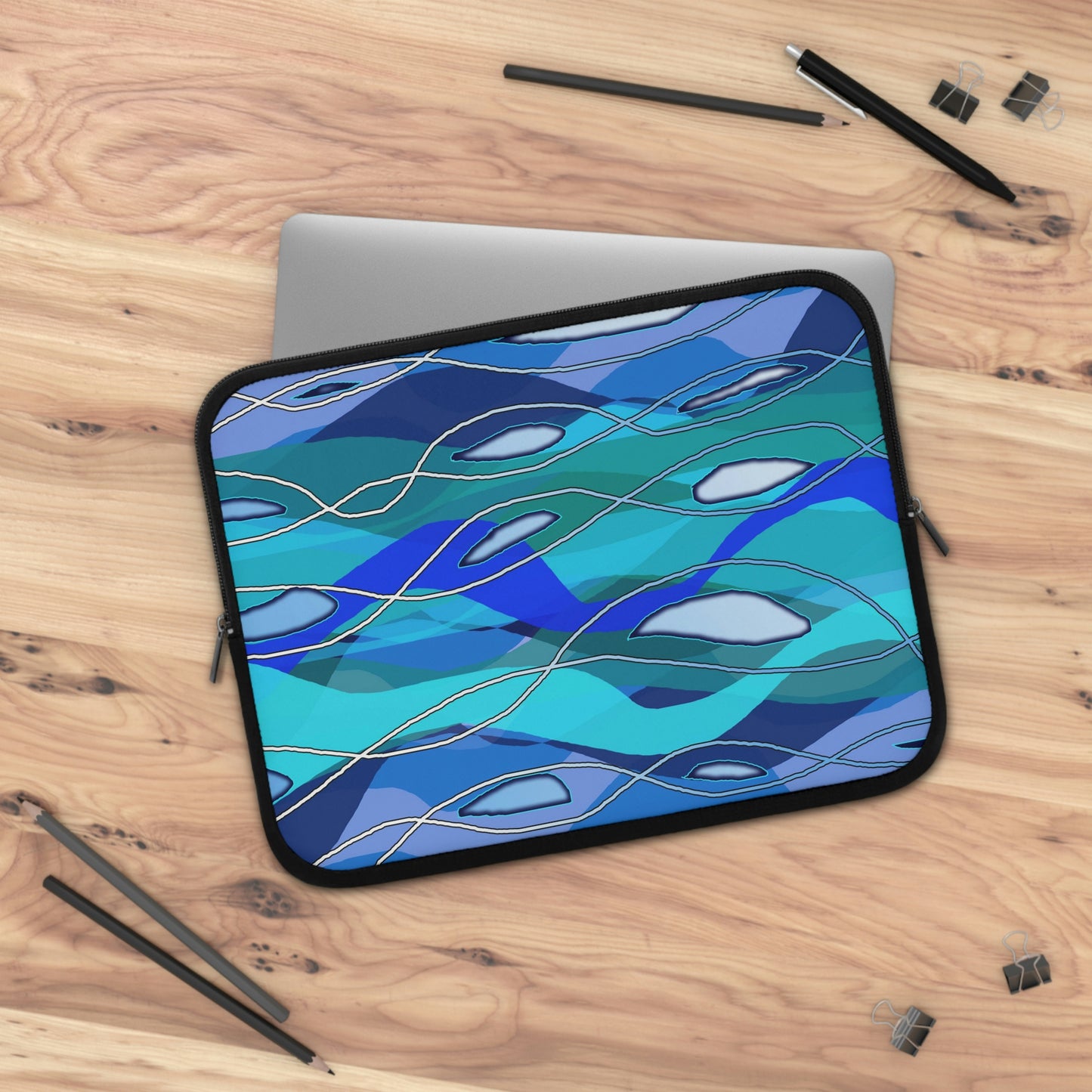 Wavy Blue Laptop Sleeve