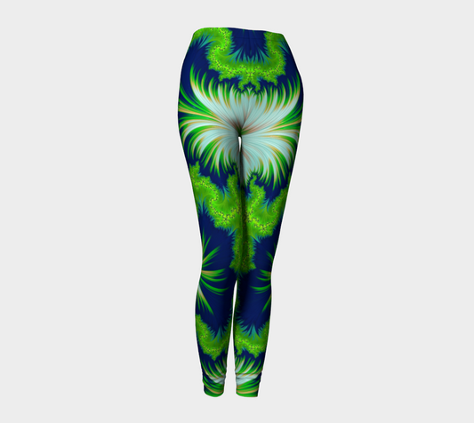 Blue Green Earth fractal leggings